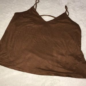Vneck brown soft material top